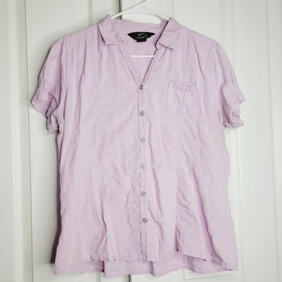 Woolrich Tops - Woolrich Shirt Womens Button Up Size Xlarge Lavender Cotton Lightweight